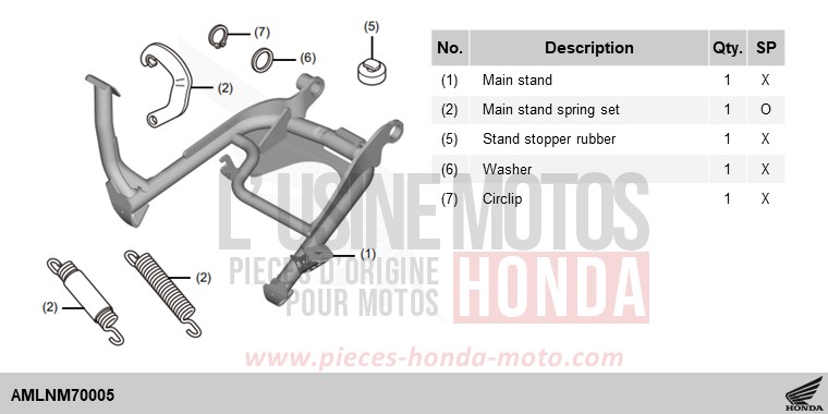 KIT, MAIN STAND (L4) de Africa Twin DCT MAT BALLISTIC BLACK METALLIC (NHA86) 2024